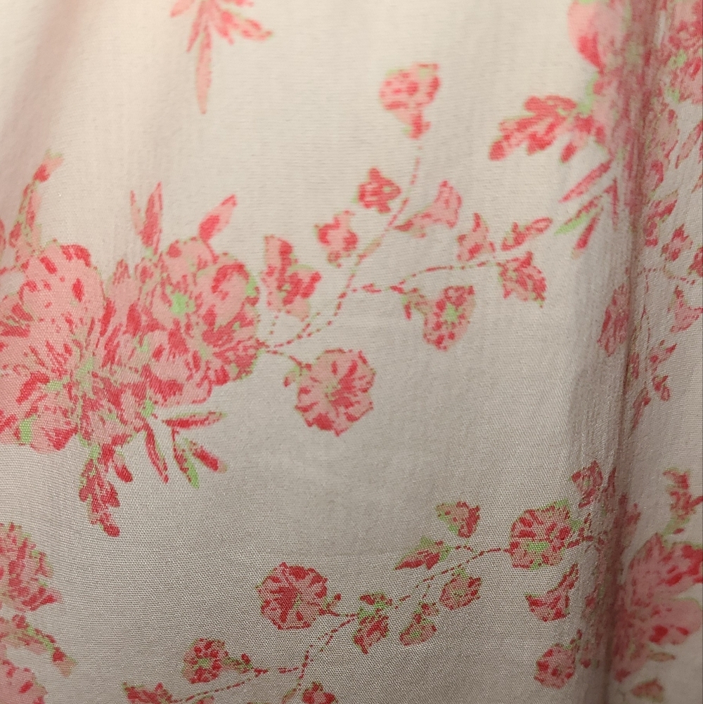 Rachel Parcel Floral Pink Puff Sleeve Dress, Smocked Bodice, Size M-L - Picture 3 of 11